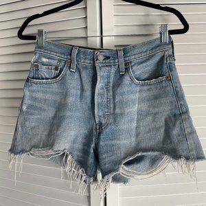 Levis Distressed High Waisted Shorts - Size 25